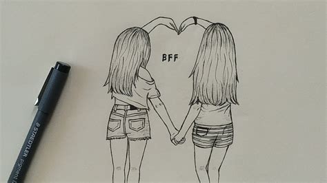 best friend pictures drawing|best friend drawings easy.